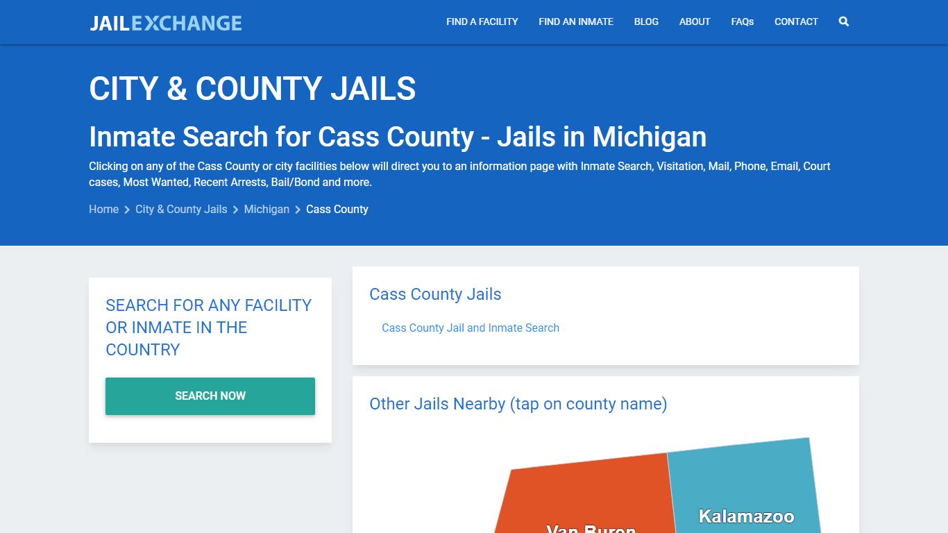 Inmate Search for Cass County | Jails in Michigan - Jail Exchange